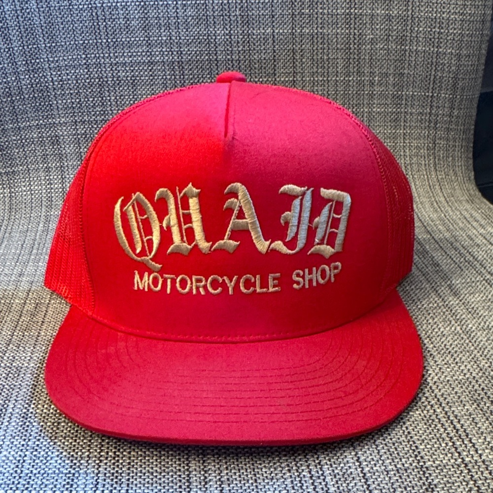 The Classic Quaid Harley-Davidson Vibrant Red & Gold Cap snap back
